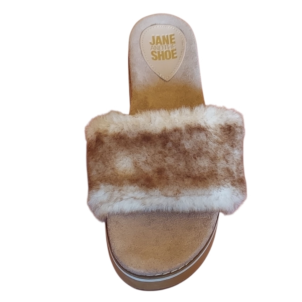 Jane And The Shoe Astro Furry Slide Platform Sandals Women's We
